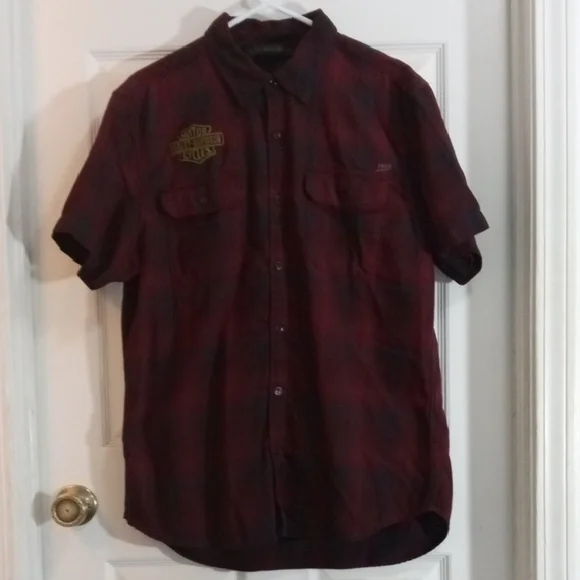 Harley-Davidson Men's Red Plaid Short Sleeve Shirt XLarge - Picture 1 of 7